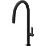 Pull-Down Kitchen Faucet With Button Sprayer - High Arc Spout