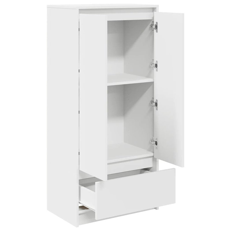 Cabinet With Drawer 55.5X34x119.5 Cm Engineered Wood, White
