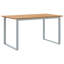 Solid Wood Top Metal Base Dining Table-703112650