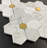 MFL White Cararra with Gold Metal Large Daisy Flowers Pattern Mosaic Wall and Floor Tile