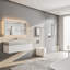 Meuble-lavabo blanc 36 po avec lavabo en marbre Zeyna