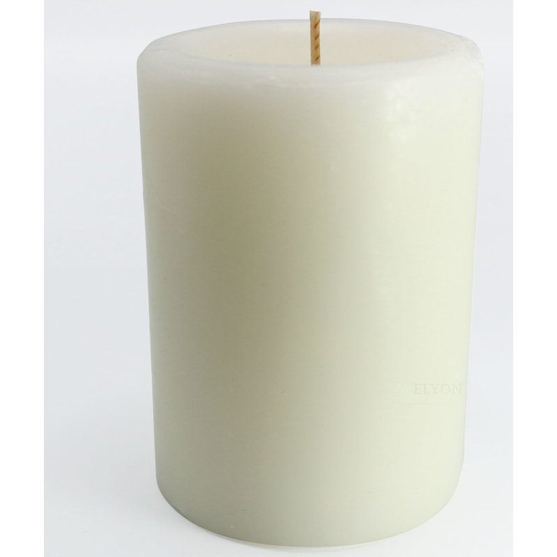 Bougie pilier de cire blanche 4 "non parfumée Elyon, durée de combustion de 40 heures