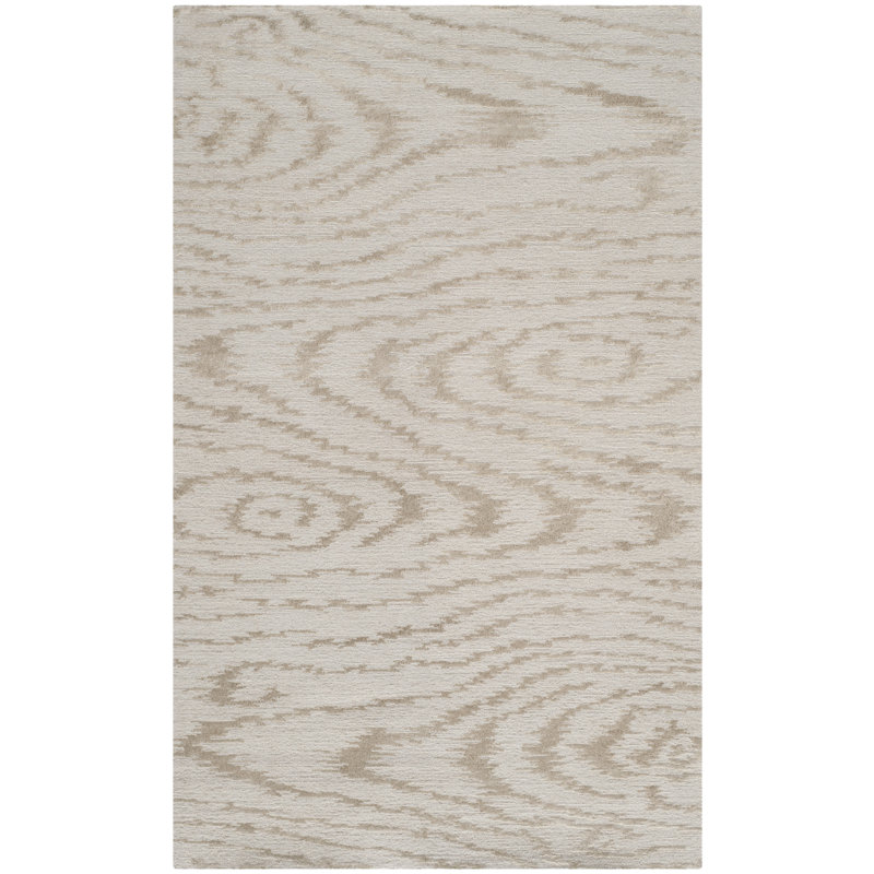 Tapis abstrait en soie et laine Kahley, Rectangle 9 pi 6 po x 13 pi 6 po