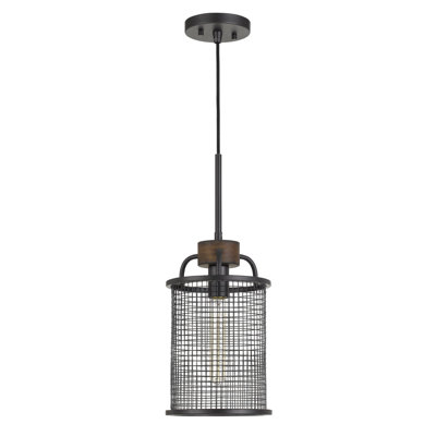 Luminaire suspendu en métal et bois de pin 1 lumière Aberdeen