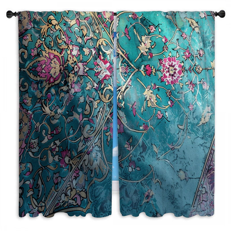 Rideaux de fenêtre Floral, L 20 po x L 82 po