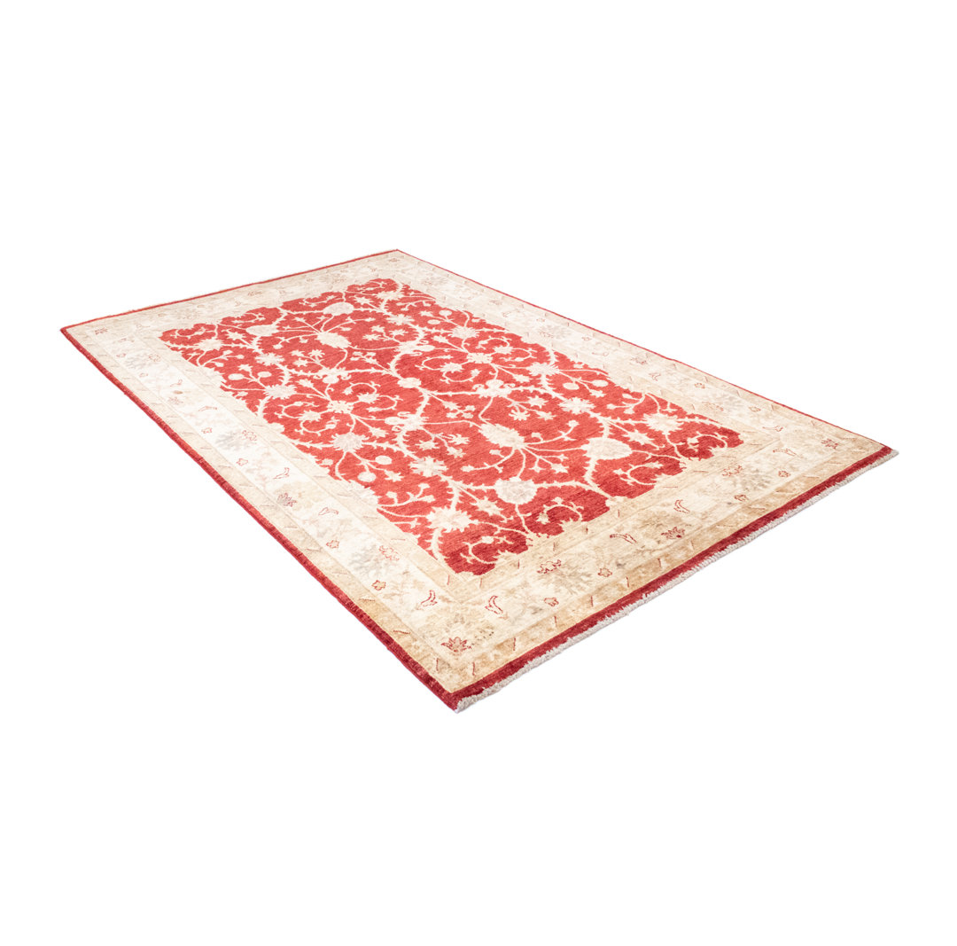 Travie Handmade Flatweave Wool Red/Beige Rug