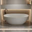 61'' Freestanding Bathtub Resin Stone Soaking Bathtub Solid Surface Modern Tubs With Overflow And Pop-Up Drain
