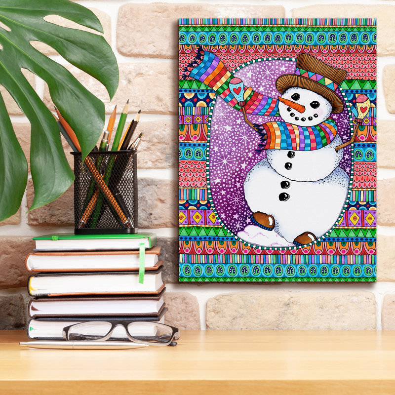«Happy Snow Day» par Hello Angel, art mural sur toile, H 16 po x l 12 po x P 0,75 po