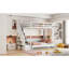Lit blanc avec incorporation de bureau lisse et relevage hydraulique