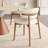 4 - Person Natural Matte Travertine Dining Table With Modern Upholstered Leather Chairs-329195028-329195029
