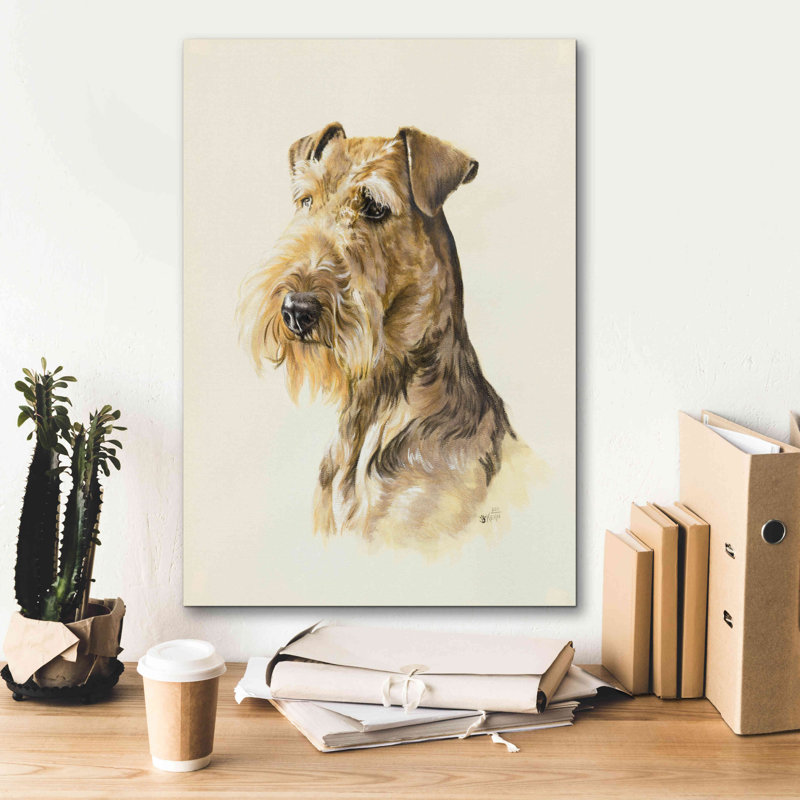 «Airedale» par Barbara Keith, impression sur toile tendue