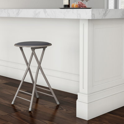 Tabouret pliant sans dossier 24 po Lavish Home avec capacité de 225 lb (gris)