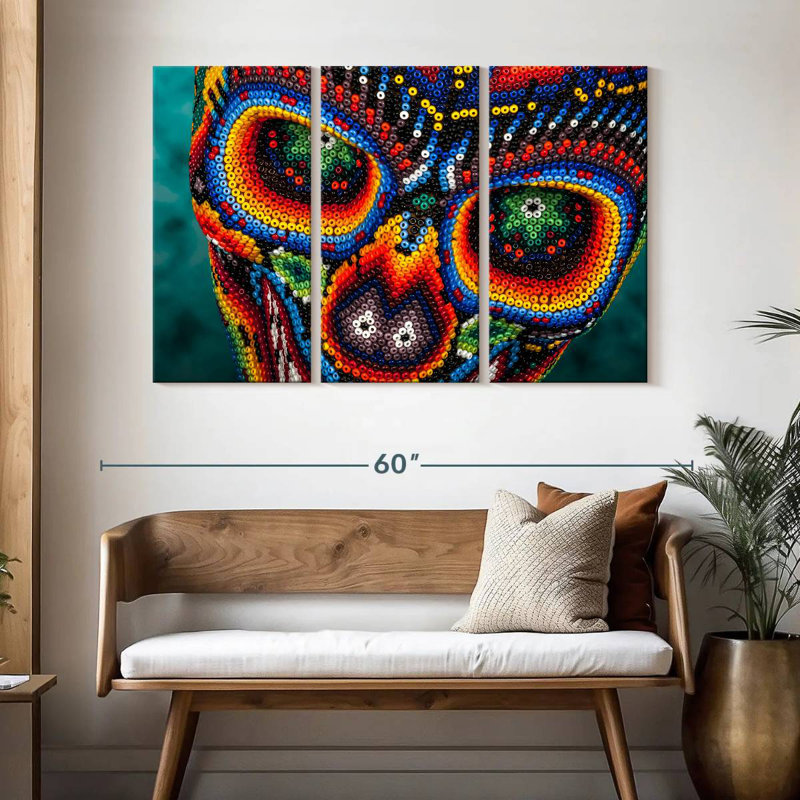 Tête de mort Senne Huichol, H 32 po x l 50 po