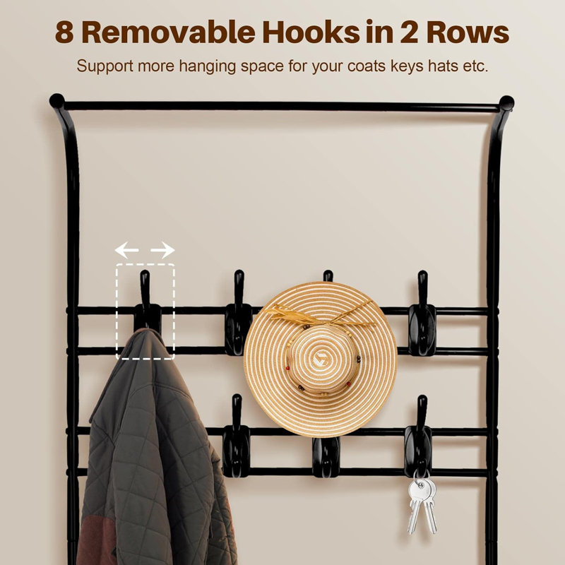 Bhavith Freestanding 6 - Hook Coat Rack