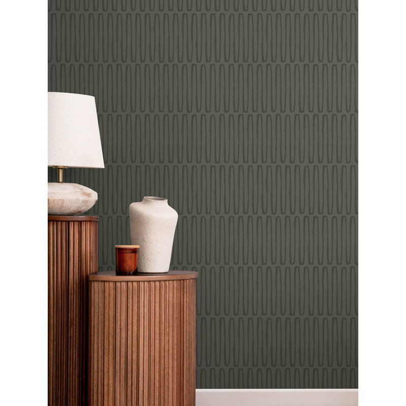 Papier peint Lars Green Retro Wave, Green