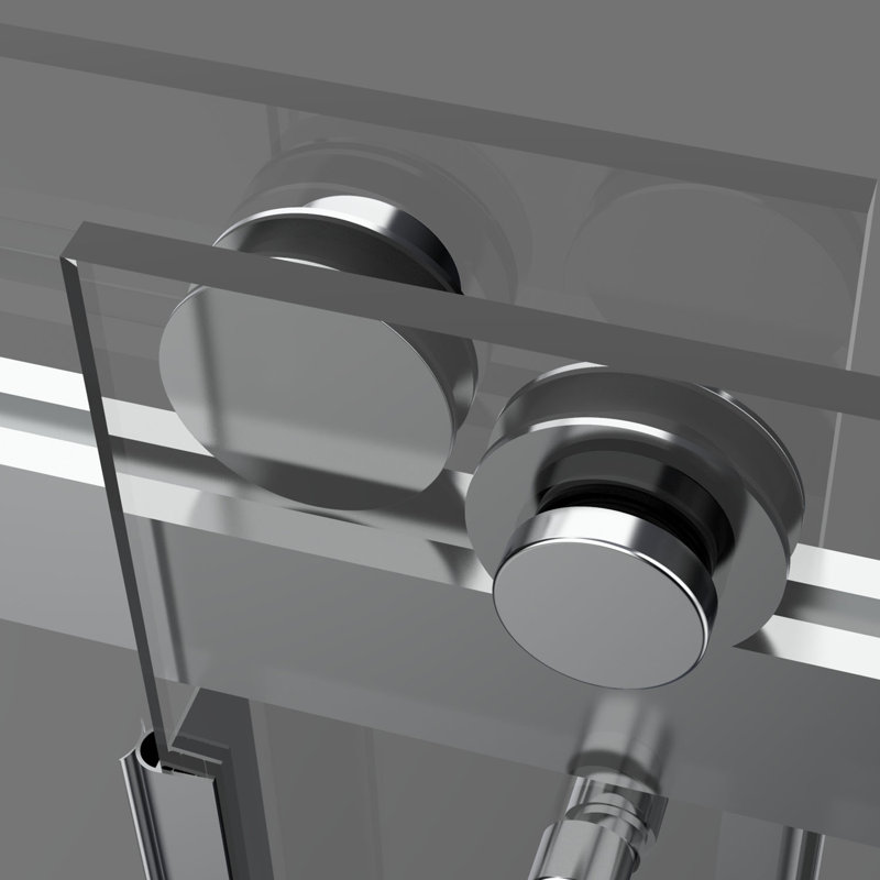 60 In. W X 76 In. H Freestanding Double Sliding Frameless Shower Enclosure In Chrome Finish, Chrome