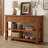 Aitzol Mid-Century Style Console Table with Wood Legs, Shelves, Drawers for Entryway