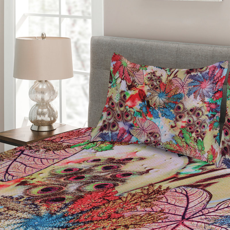 Peacock Polyester Coverlet