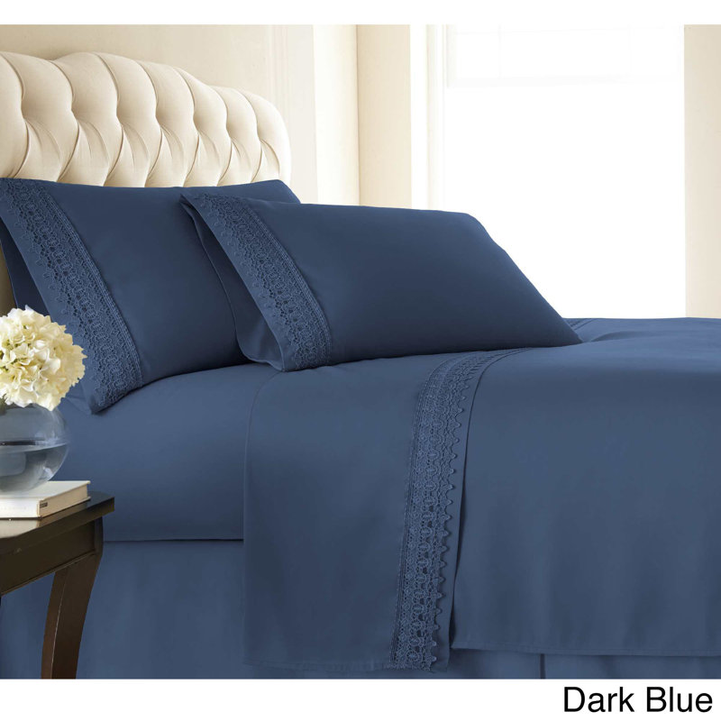 Ensemble de draps en micro-fibre, Ensemble de draps pour très grand lit californien, Noir