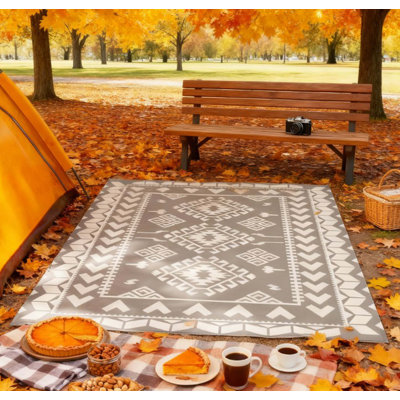 Outdoor Rug For Patio For Decor,Portable Outside Camping Area Carpet Mat,Reversible Rug,For Indoor And Outdoor