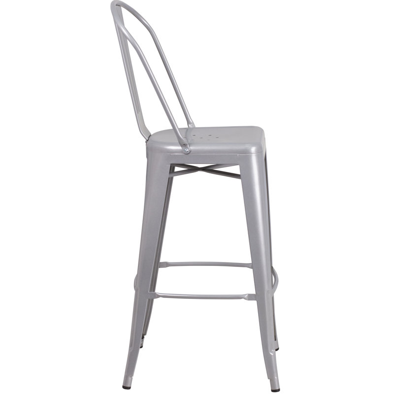 Tabouret de bar 30,25 po Siping, argent