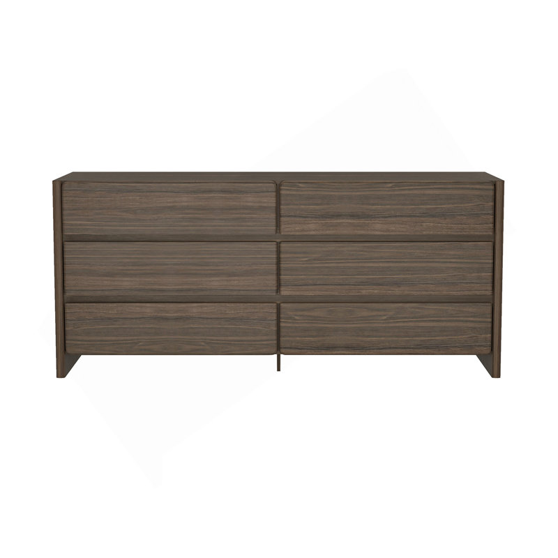 Linda 72" Dresser In Walnut Brown (6-Drawer), Walnut Brown