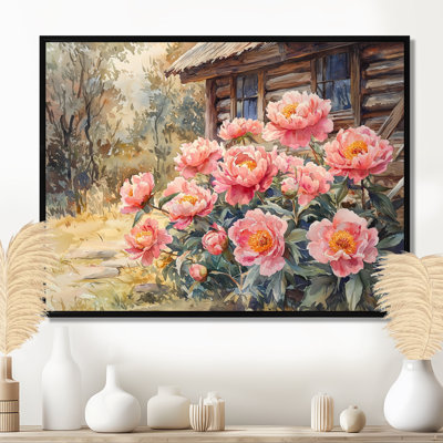 «Doyon Forest Pe pivons» par The Log Cabin III - pivoines, art mural