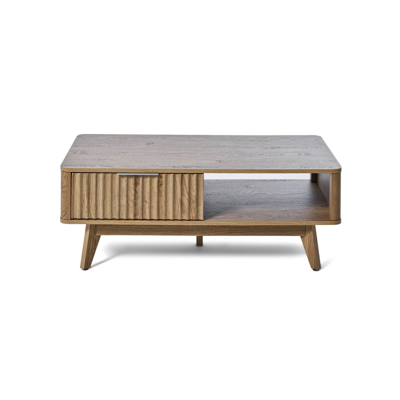 Yaelle Four Leg Coffee Table with Storage, Brown