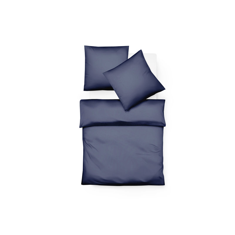 Lech 100% cotton 110 TC Duvet Cover Set, 155 x 200 cm - 1 Pillowcases (80 x 80 cm), Navy blue