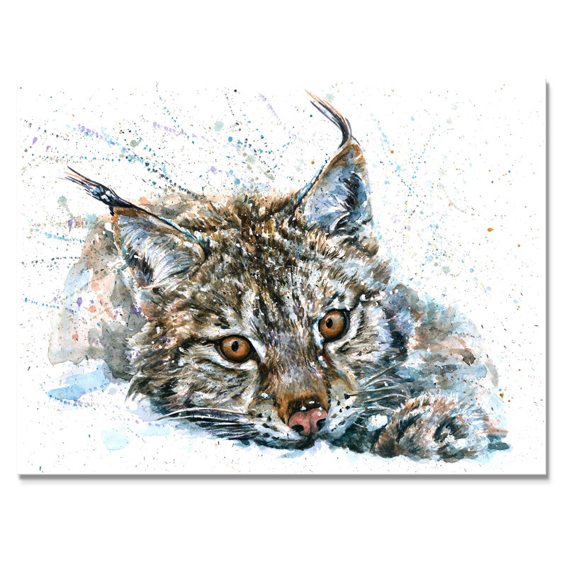 Reproduction de cadre flottant sur toile Lynx Wildlife, H 16 po x l 32 po x P 1 po, Toile tendue