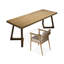 Ensemble de bureau rectangulaire en bois massif 62,99 "brun