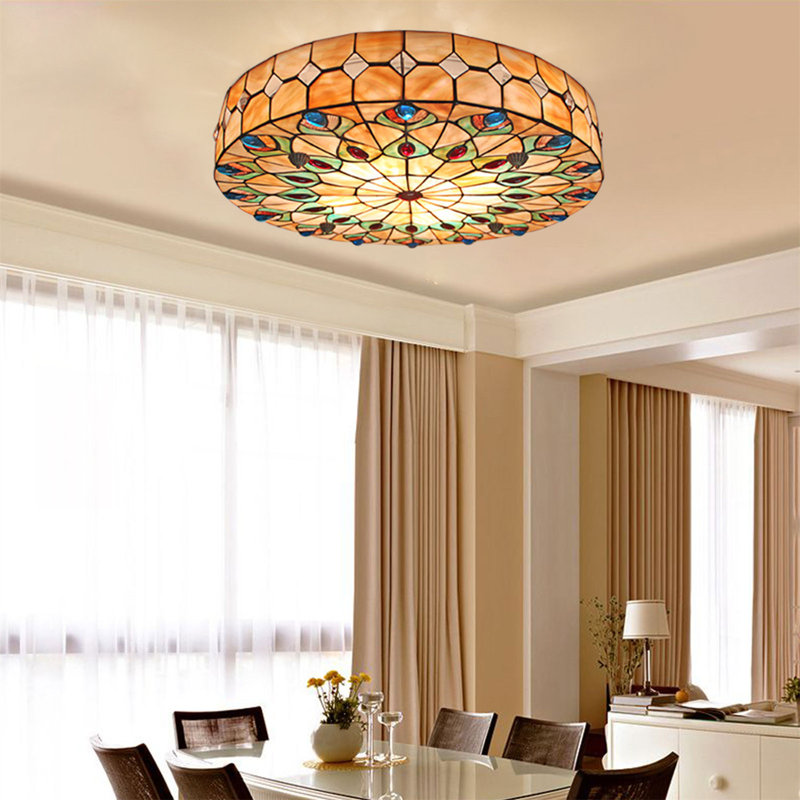 Bloomsbury Market Alexis-Marie 20 Inch Classic Vintage TiffanyFlush Mount Chandelier With Remote Control & Reviews | Wayfair