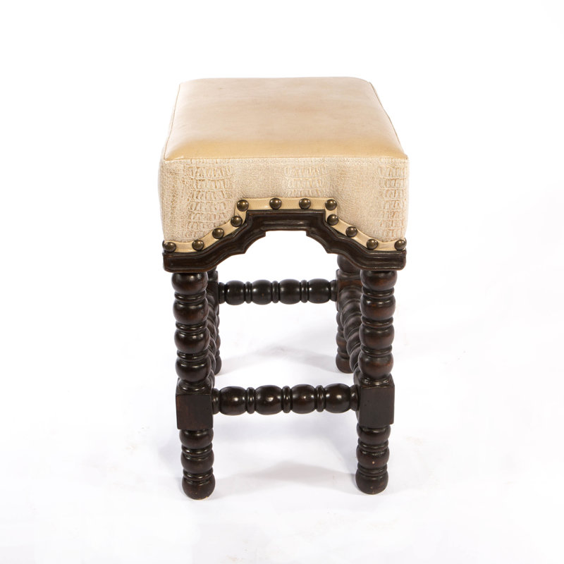 Marlo Upholstered Stool with Solid Wood Frame, Hide, Counter Stool (26" Seat Height)