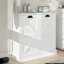 Armoire de trieur de linge à deux compartiments inclinable - blanc
