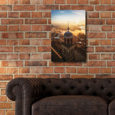  «Foggy Morning In Deventer 1» par Martin Podt, art mural en verre acrylique, 16 po x 24 po