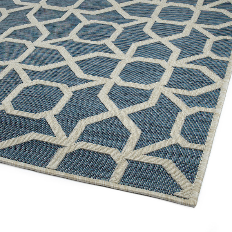 Contemporary Transitional Geometric Textured High-Low Cut & Loop, Rectangle 7'10" x 10'