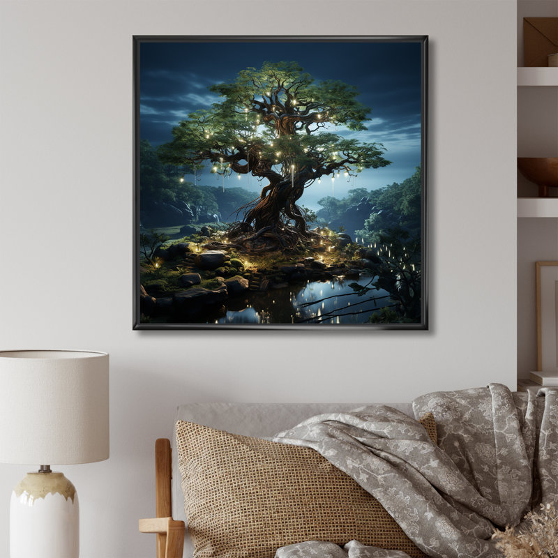 Reproduction d'art sur toile, "Twilight surreal", Cadre flottant noir, H 24 po x l 24 po x P 1 po