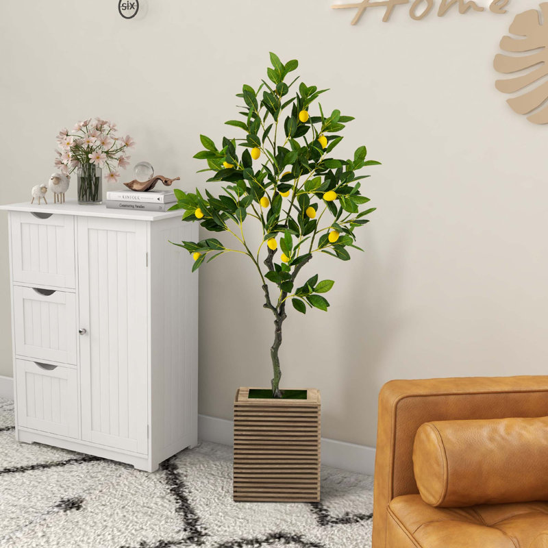 Faux citronnier 48 po en pot, 2