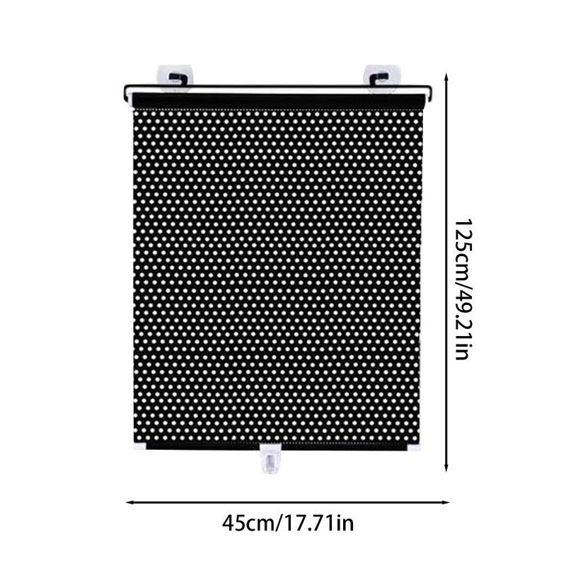 Rideau roulant réglable polyvalent 17,7 x 49,2 po pour fenêtres sans perceuse de protection solaire extensible pour chambre à coucher salon pare-brise voiture de bureau
