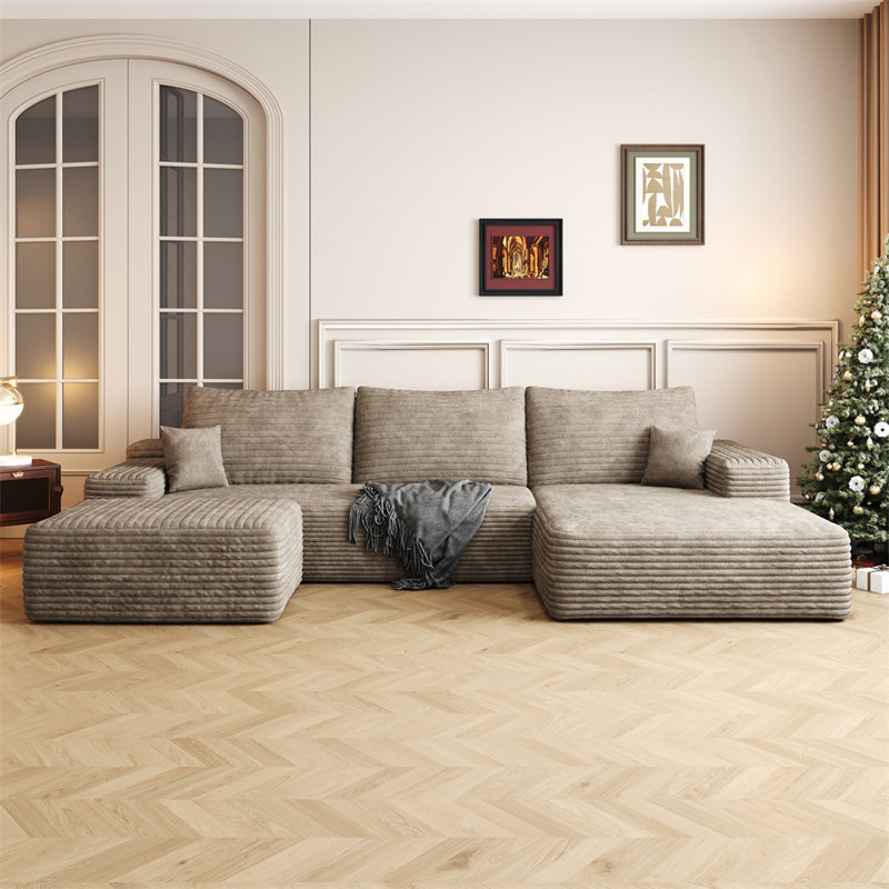 Boneless 107" L-Shaped Sofa With Ottoman