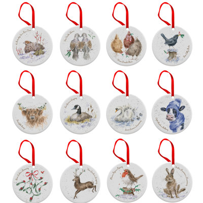 Classic Wrendale Designs, 12 Days of  Decorations