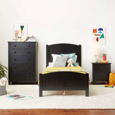 Commode contemporaine 5 pièces avec tiroirs en contreplaqué et placage de pin