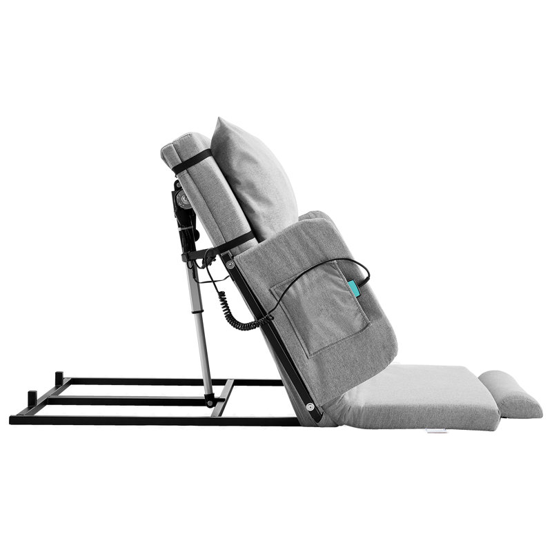 Dossier de levage électrique pour lit, capacité de 300 lb, dossier de lit de levage réglable de 4 à 68 °, avec accoudoir de garde-corps et pochette de rangement, lavable à la machine, pour les femmes enceintes et les personnes à mobilité réduite