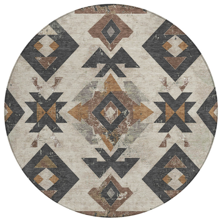 Machine Washable Indoor/Outdoor Xhevrie Beige Rug