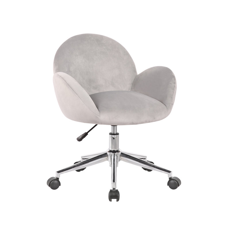 Collin Velvet Task Chair, Gray