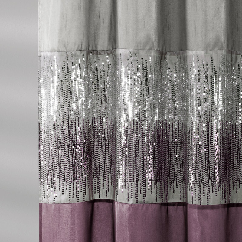 Pruneda Polyester Shower Curtain, Grey/Purple, 183cm W x 183cm L
