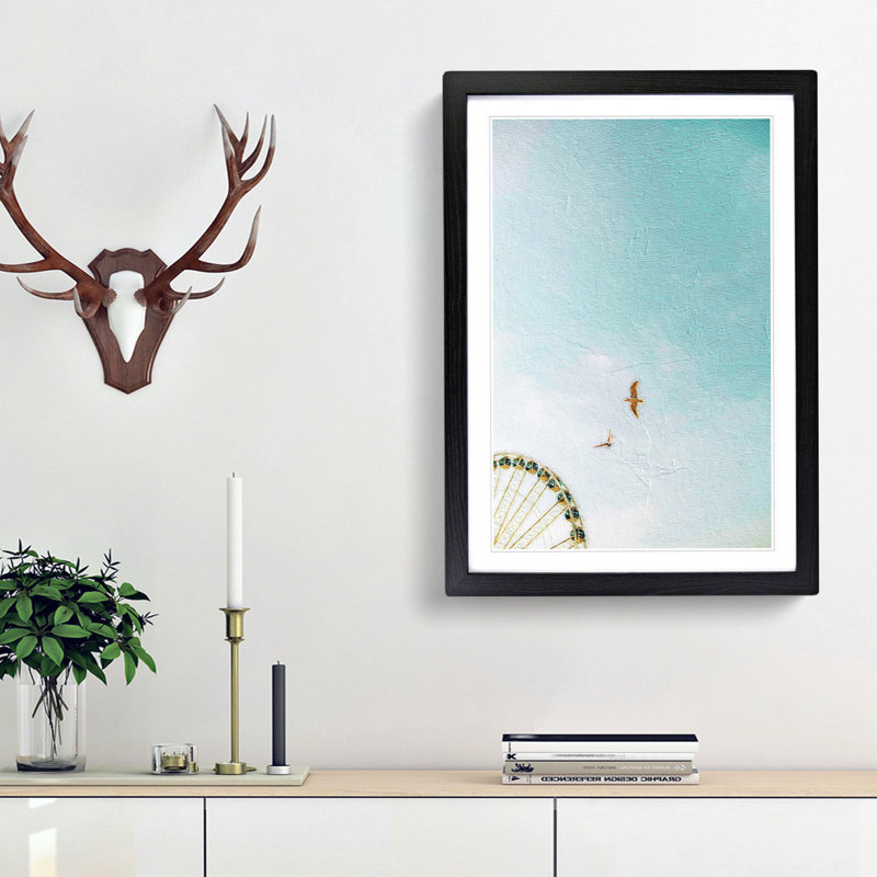 Birds - Picture Frame Painting Print, 48cm H x 36cm W x 2cm D, Black Framed