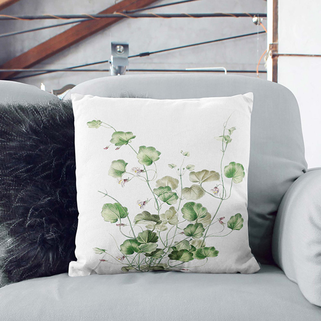 Kenilworth Ivy Flowers by Pierre-Joseph Redoute Cushion with Filling