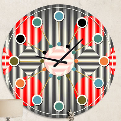 Horloge murale moderne Mid-Century