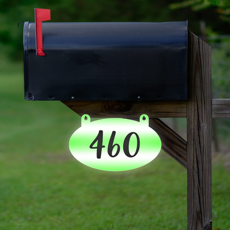 Plaque d'adresse sur 1 ligne, Vert, Oui
